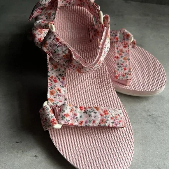 Time And Tru Cushion Sole Women’s Floral Strappy Slip On  Sandals Size 7 - Picture 15 of 15